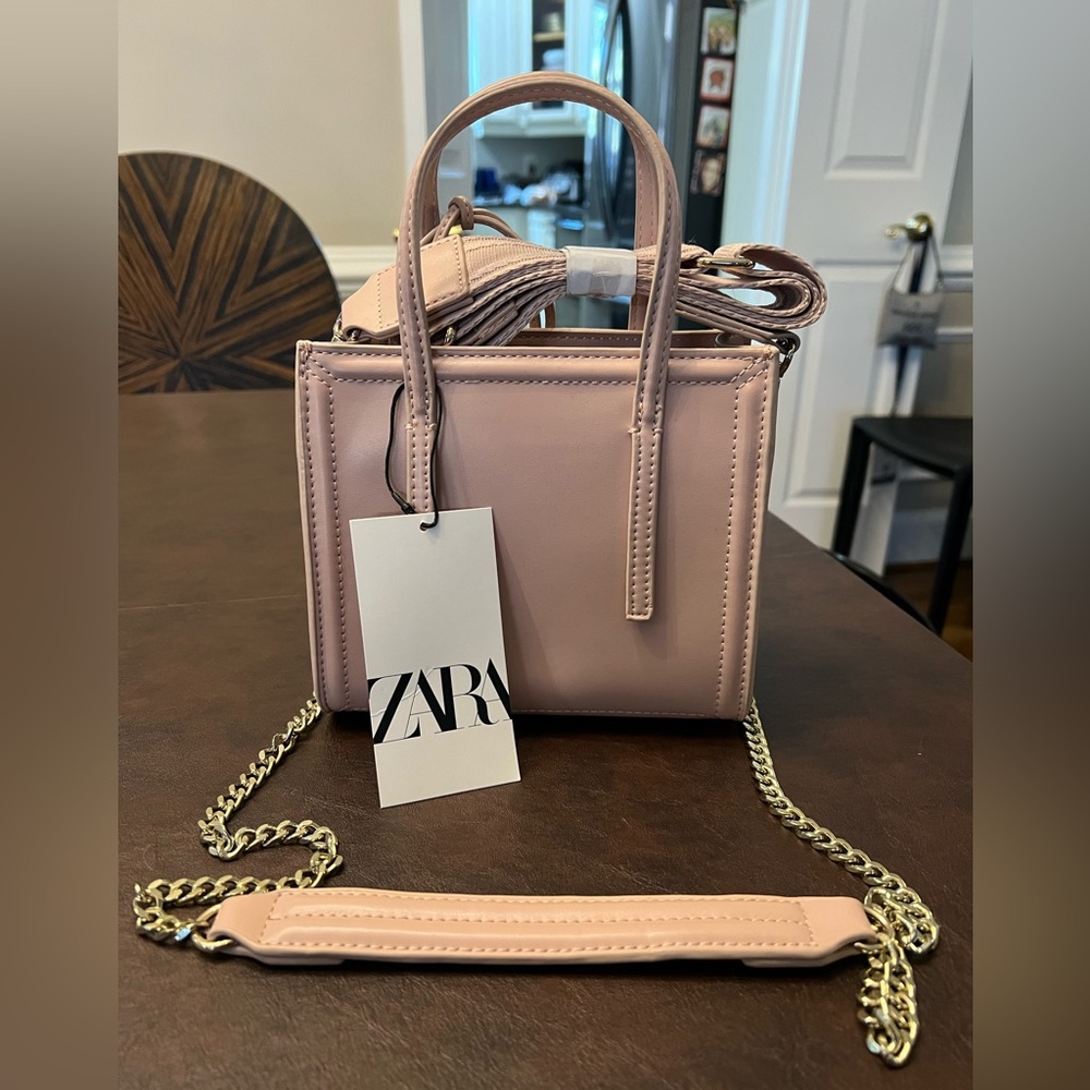 Mini light pink Zara handbag